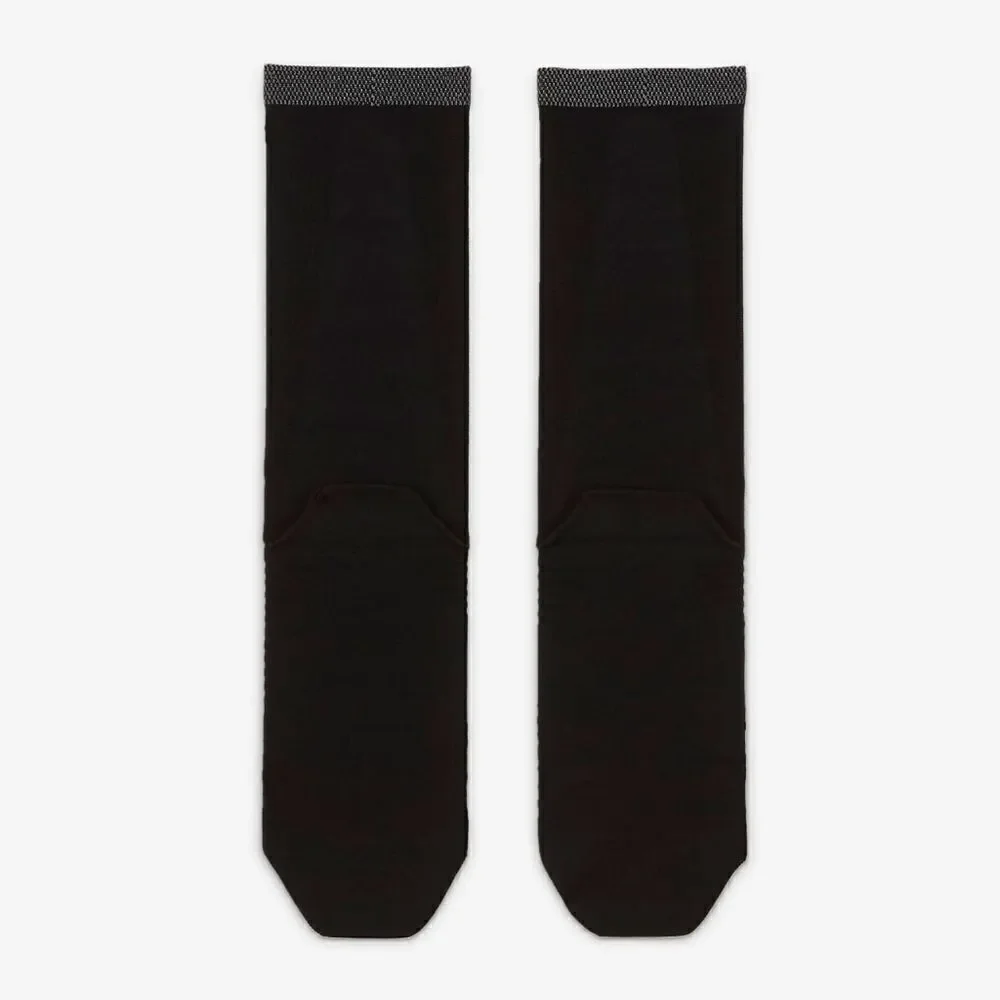 Nike Spark Lightweight Crew Running Socks Black Silver Women's M 7-9.5 Brand New